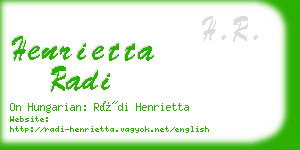 henrietta radi business card